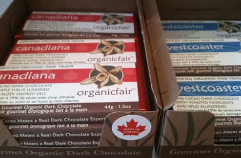 Organic Fair Canadiana chocolates
