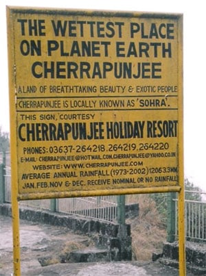 the wettest place in the world, cherrapunjee india