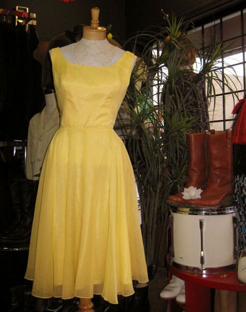 Little Miss Vintage Daymor Chiffon 1950s yellow party dress