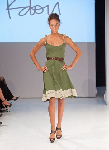 kdon Green dress with tie straps and hem detailing 