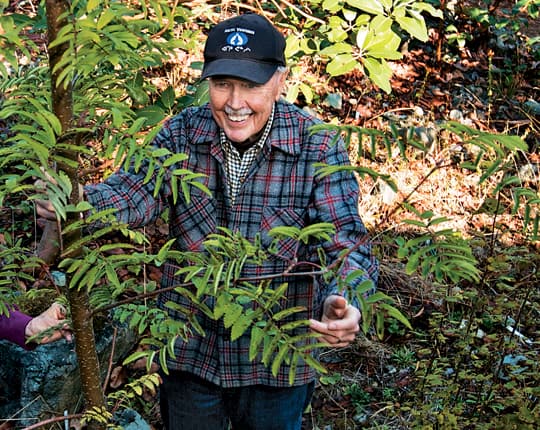 Dr. Roy Taylor in his Vancouver Island garden