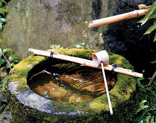 Water feature in Japanese gardens