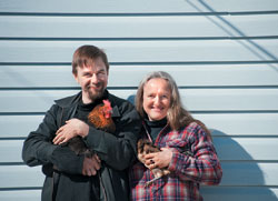 Backyard chickens owners Heather Jarvey and Aaron Burt in Surrey