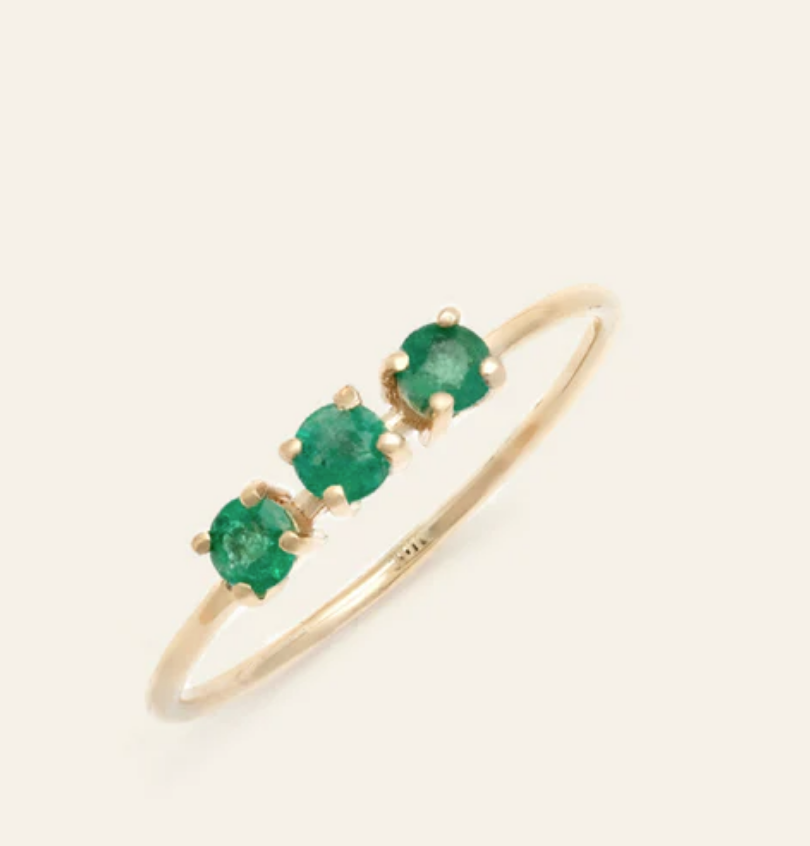Emerald Trio Ring by Melanie Auld