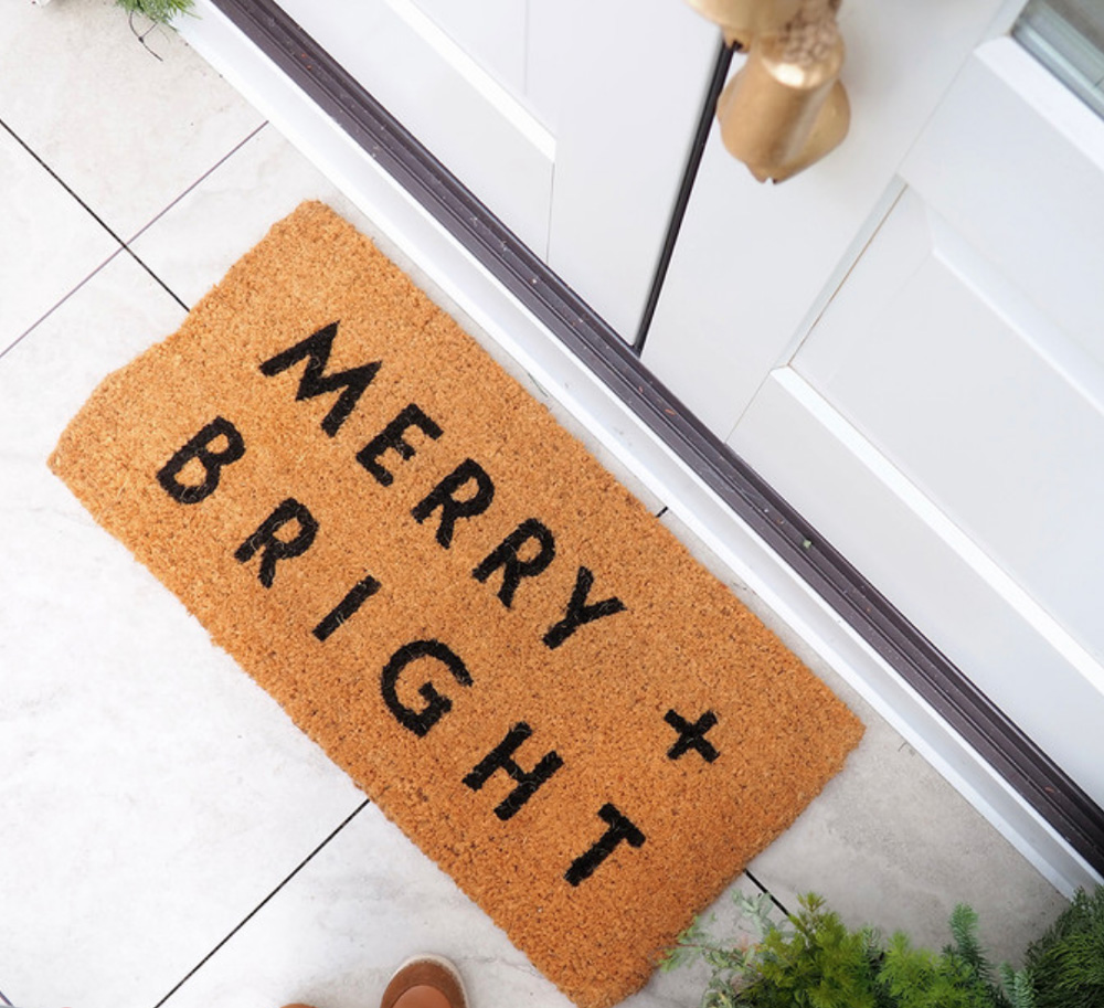 Merry and Bright Doormat by The Cross Design