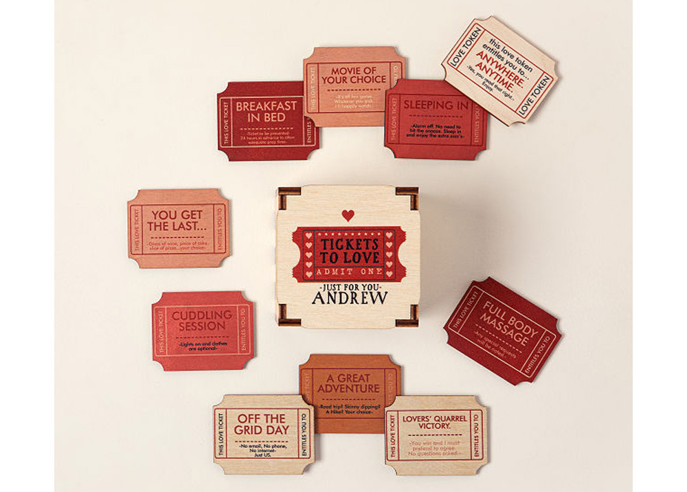 Personalized Ticket to Love Box by Uncommon Goods