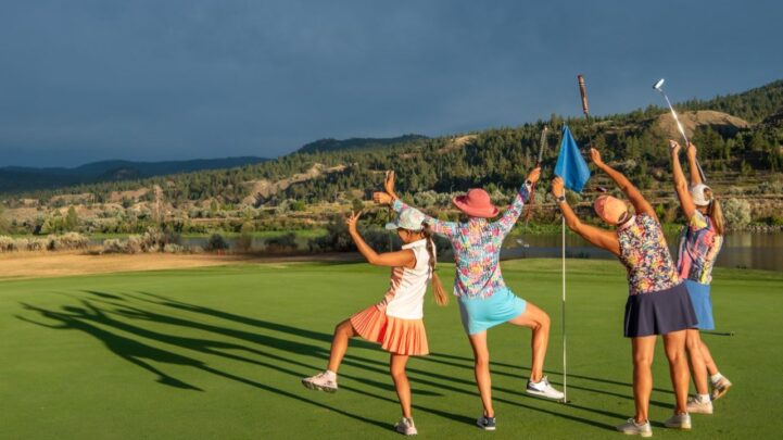Women celebrate their golf game
