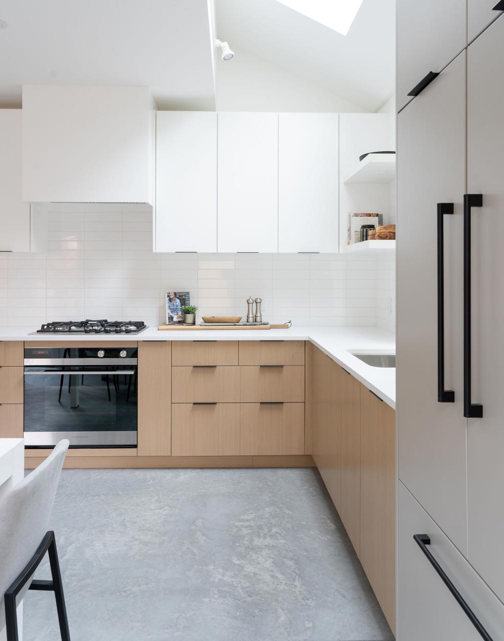 minimalist kitchen with cabinets